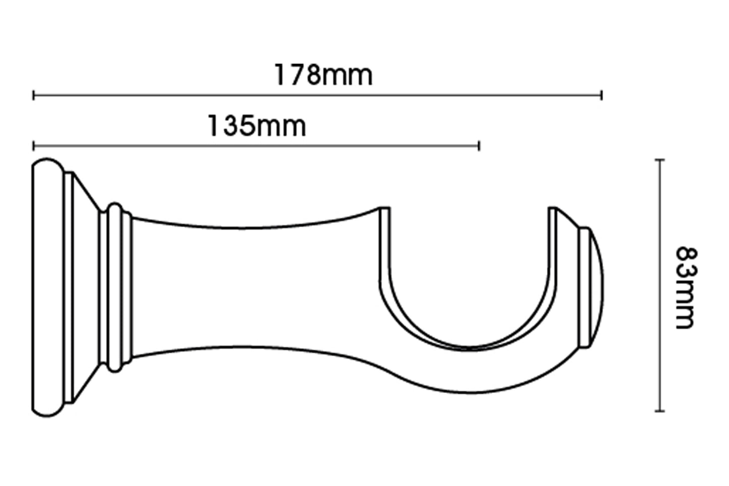 Integra Masterpiece Phoenix 50mm Wooden Curtain Pole - Distressed Cream