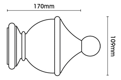 Integra Masterpiece Urn 50mm Wooden Curtain Pole - Cream Gold