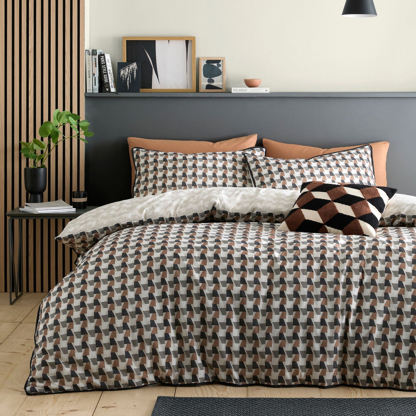 Appletree Hygge Jett Duvet Cover Set - Brown/Bracken