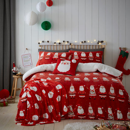 Jolly Santa Throw by Dreams & Drapes Design in Red 120 x 150cm - Throw - Dreams & Drapes Design