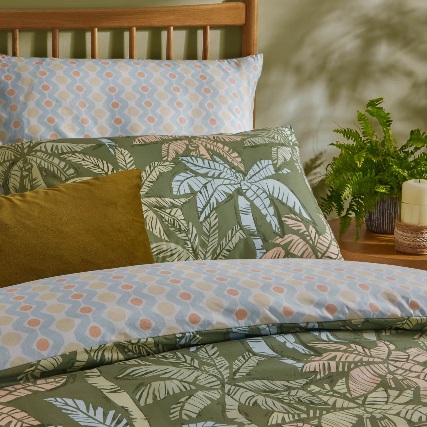 Duvet Day Kentia Duvet Cover Set - Palm Green