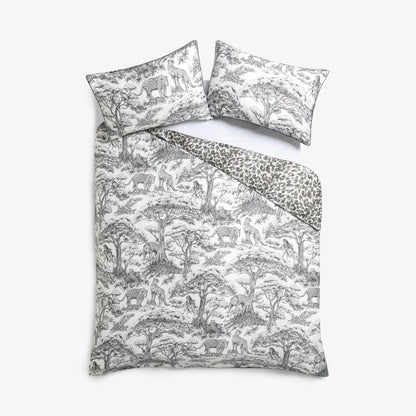 Clarke & Clarke Kisumu Duvet Cover Set - Monochrome