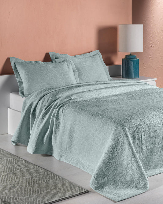 Design Port Kashmir Bedspread - Duck Egg