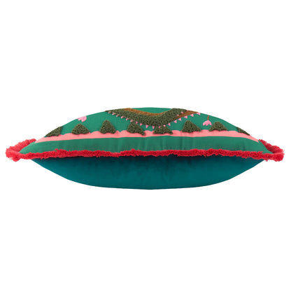 Furn Les Animaux Croc Monsieur Cushion - Teal