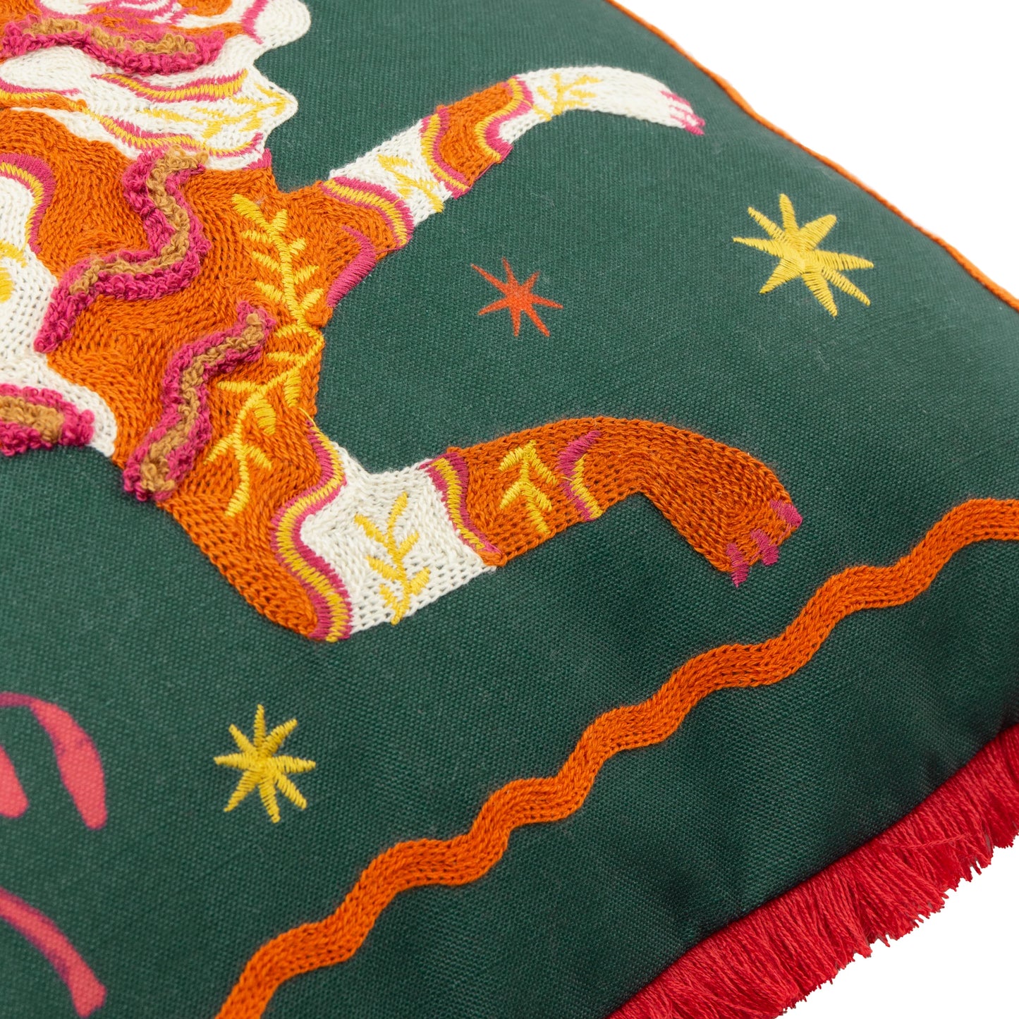 Furn Les Animaux Tigress Cushion - Emerald