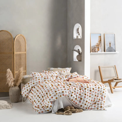 Linen House Haze Duvet Cover Set - Pink/Sand