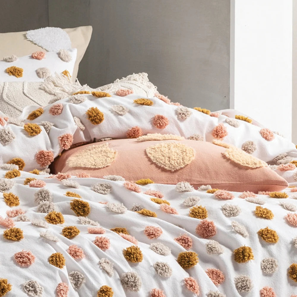 Linen House Haze Duvet Cover Set - Pink/Sand