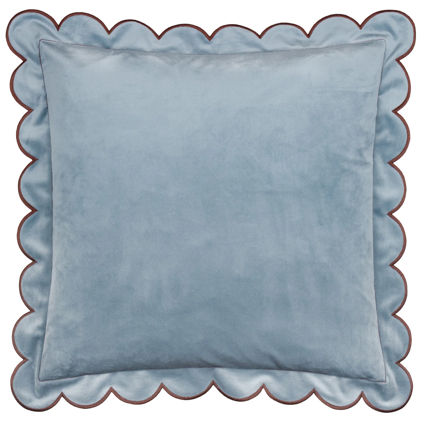 Furn Lil Scallop Cushion - Blue/Brown