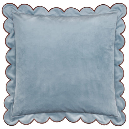 Furn Lil Scallop Cushion - Blue/Brown