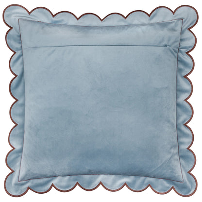 Furn Lil Scallop Cushion - Blue/Brown