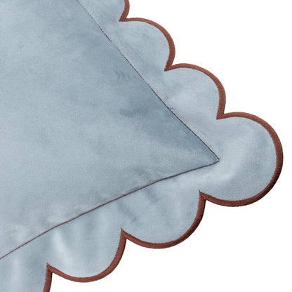 Furn Lil Scallop Cushion - Blue/Brown