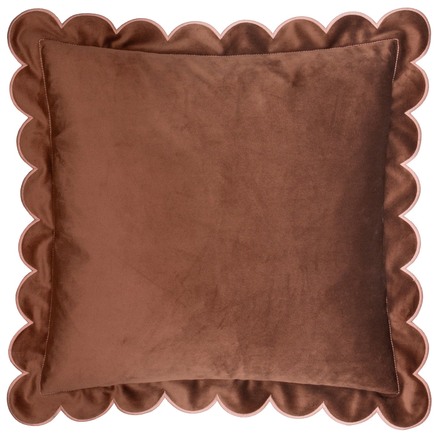 Furn Lil Scallop Cushion - Chestnut/Slipper