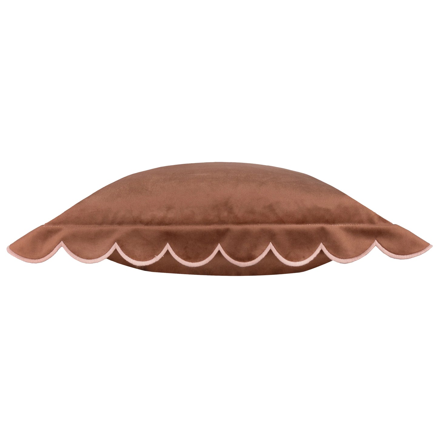 Furn Lil Scallop Cushion - Chestnut/Slipper