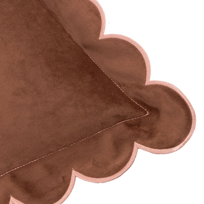 Furn Lil Scallop Cushion - Chestnut/Slipper