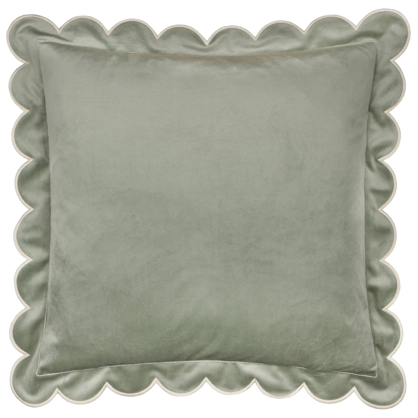 Furn Lil Scallop Cushion - Green/Natural