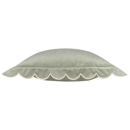 Furn Lil Scallop Cushion - Green/Natural