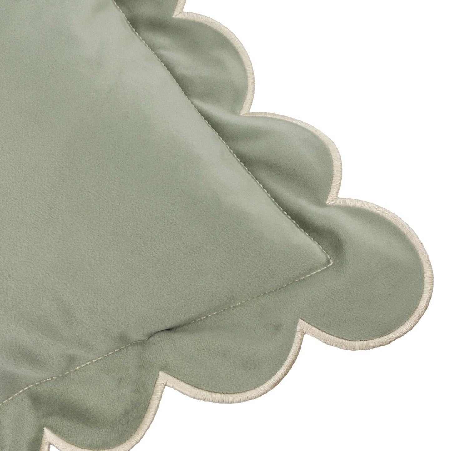 Furn Lil Scallop Cushion - Green/Natural