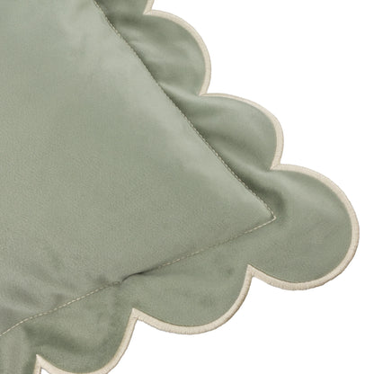Furn Lil Scallop Cushion - Green/Natural