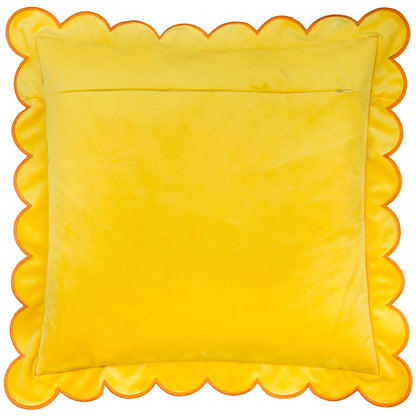 Furn Lil Scallop Cushion - Lemon/Ginger
