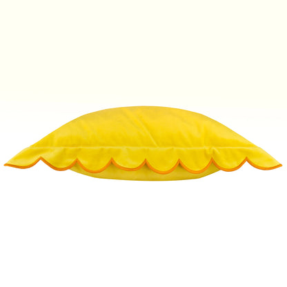 Furn Lil Scallop Cushion - Lemon/Ginger