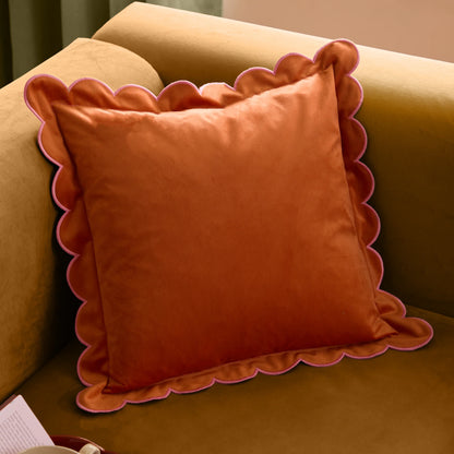 Furn Lil Scallop Cushion - Orange/Pink