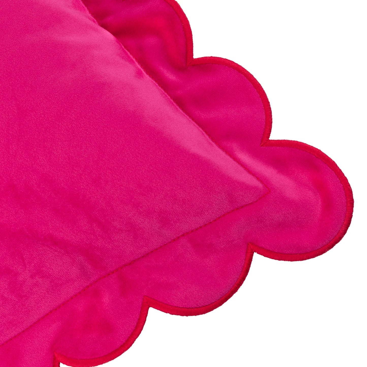 Furn Lil Scallop Cushion - Pink/Red