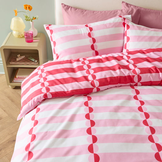 Duvet Day Lottie Duvet Cover Set - Red/Pink