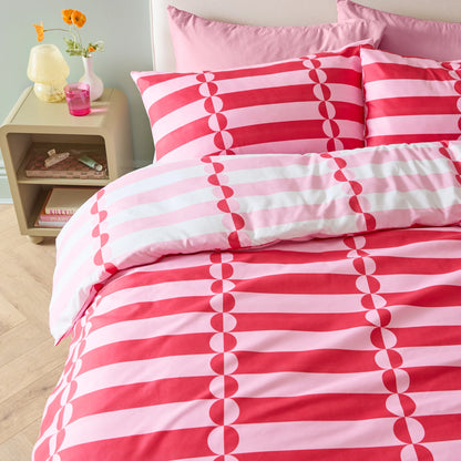 Duvet Day Lottie Duvet Cover Set - Red/Pink
