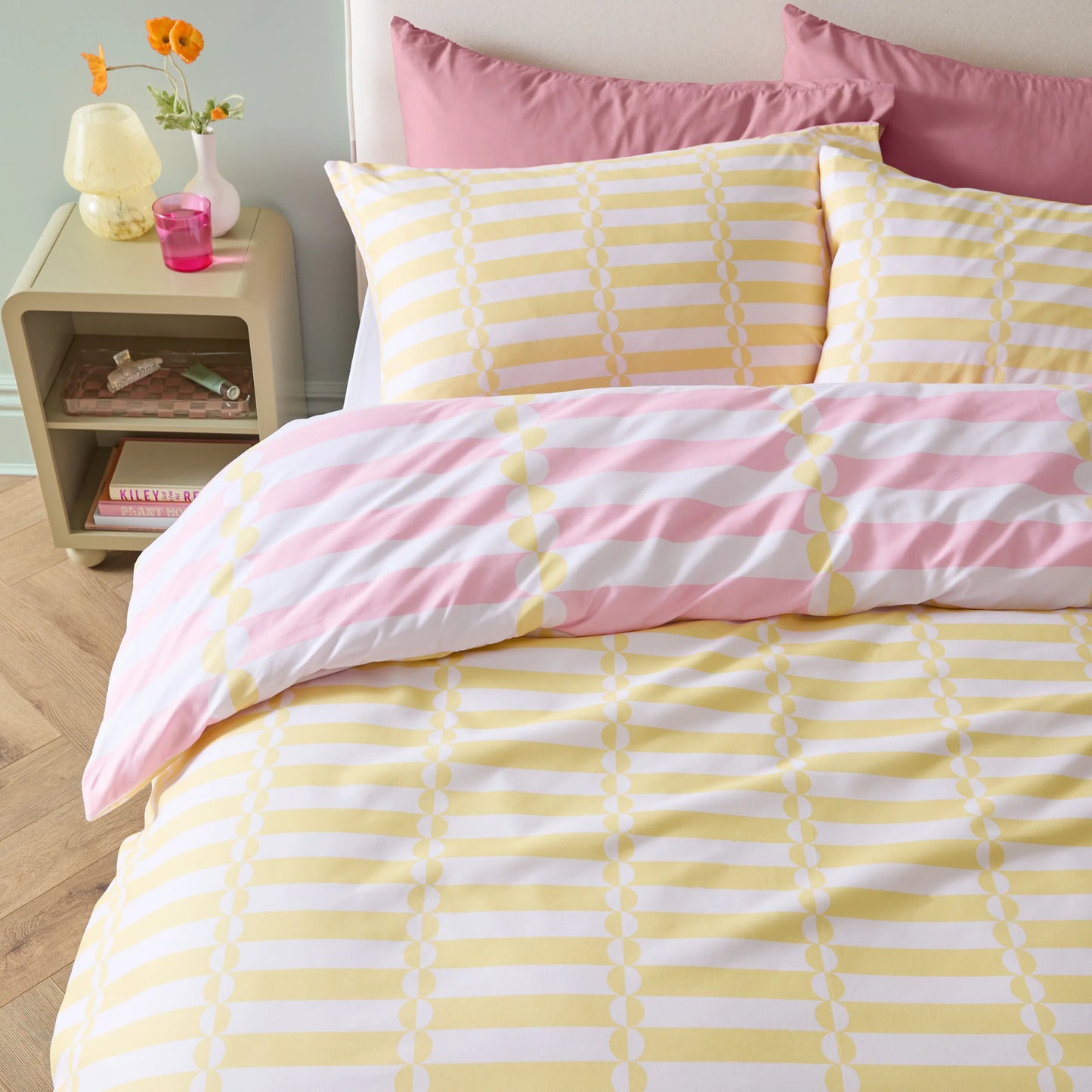 Duvet Day Lottie Duvet Cover Set - Yellow/Pink