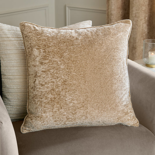 Paoletti Lustre Velvet Cushion - Champagne