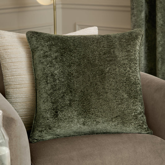 Paoletti Lustre Velvet Cushion - Malachite Green