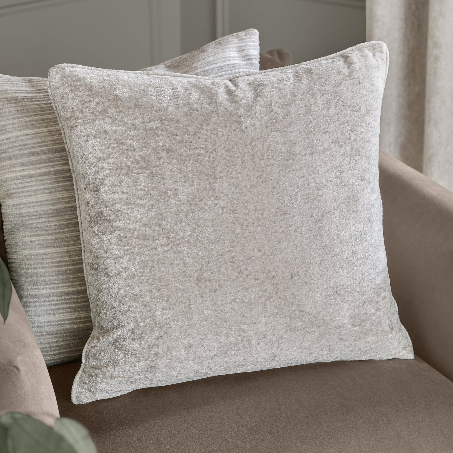 Paoletti Lustre Velvet Cushion - Silver