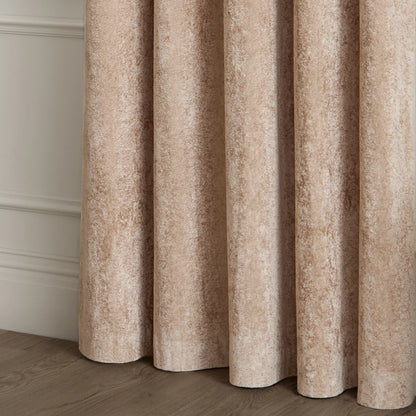 Paoletti Lustre Velvet Eyelet Curtains - Oyster