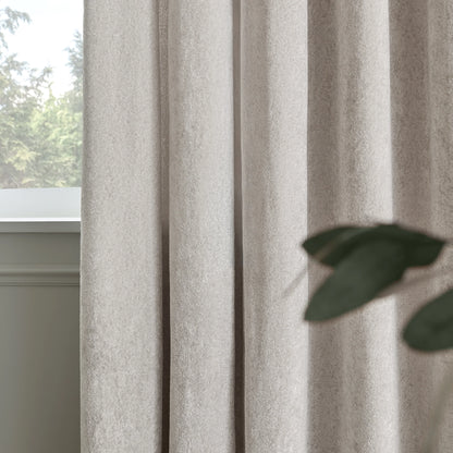 Paoletti Lustre Velvet Eyelet Curtains - Silver