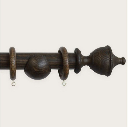 Laura Ashley Haywood 35mm Wooden Curtain Pole - Dark Chestnut