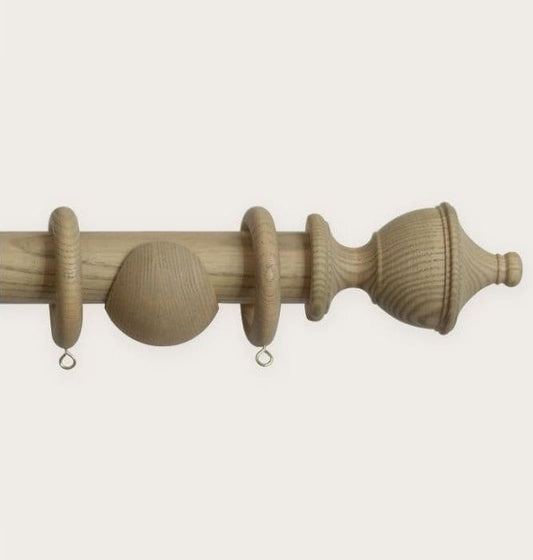 Laura Ashley Haywood 35mm Wooden Curtain Pole - Washed Oak