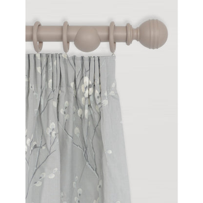 Laura Ashley Ribbed Ball 35mm Wooden Curtain Pole - Truffle