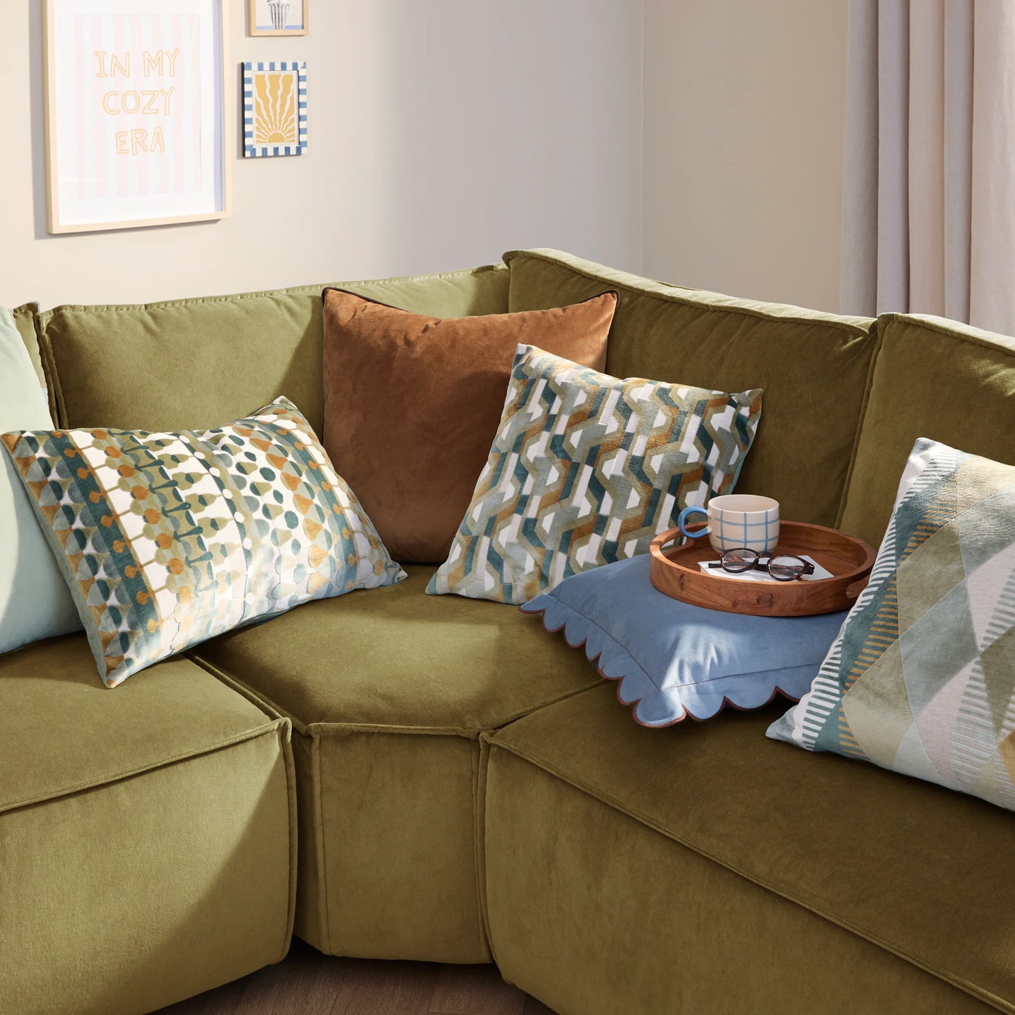 Furn Metro Abstract Cushion - Green