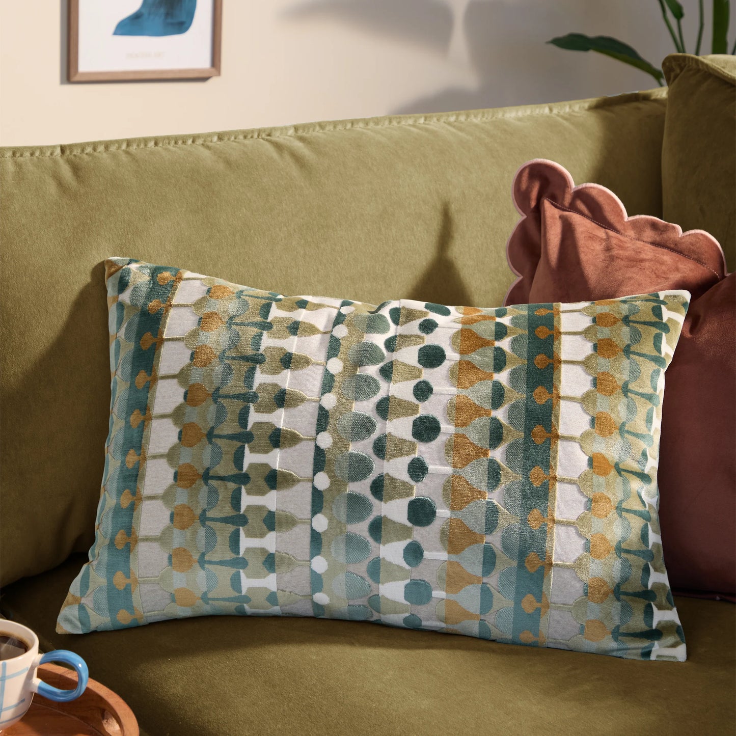 Furn Metro Abstract Cushion - Green