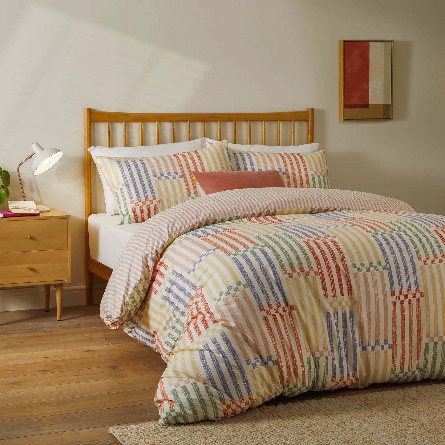 Duvet Day Madison Stripe Duvet Cover Set - Multi/Apricot