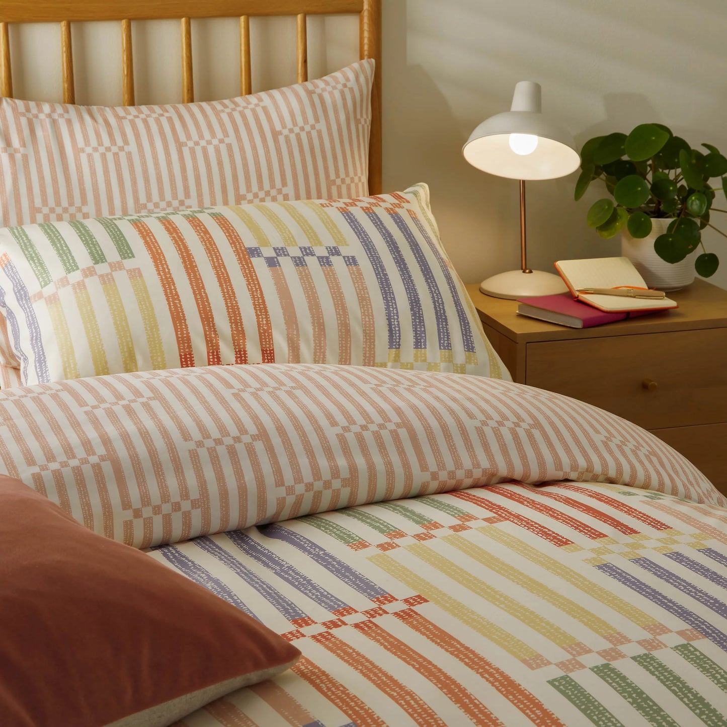Duvet Day Madison Stripe Duvet Cover Set - Multi/Apricot