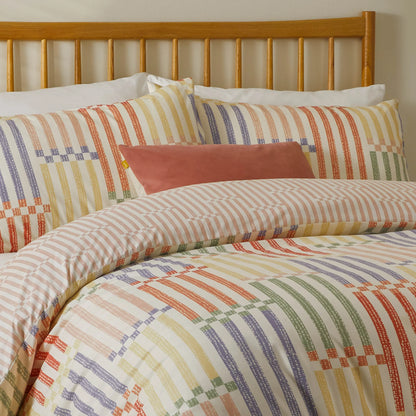 Duvet Day Madison Stripe Duvet Cover Set - Multi/Apricot