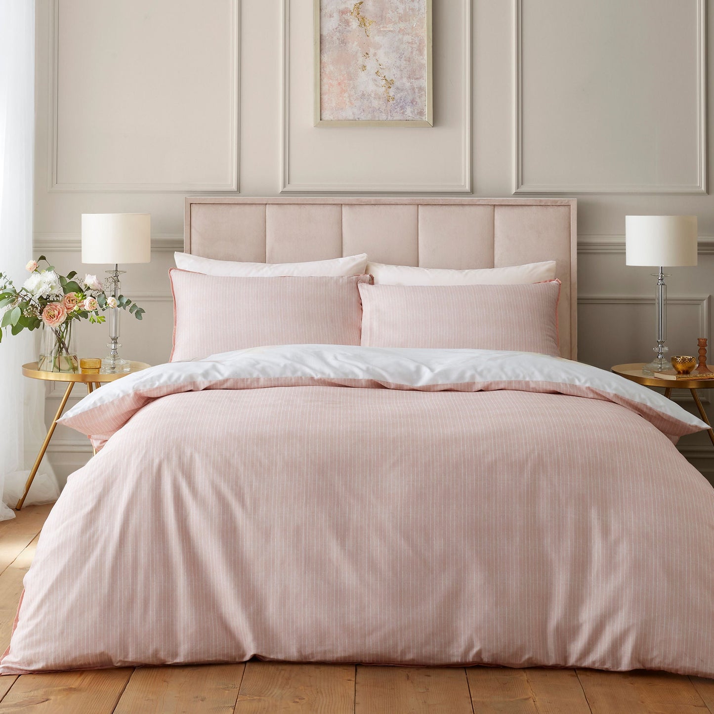 Mia Floral Blooms Duvet Cover Set in Natural - Duvet Cover Set - Soiree