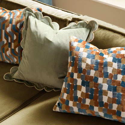 Furn Metro Blocks Cushion - Ginger