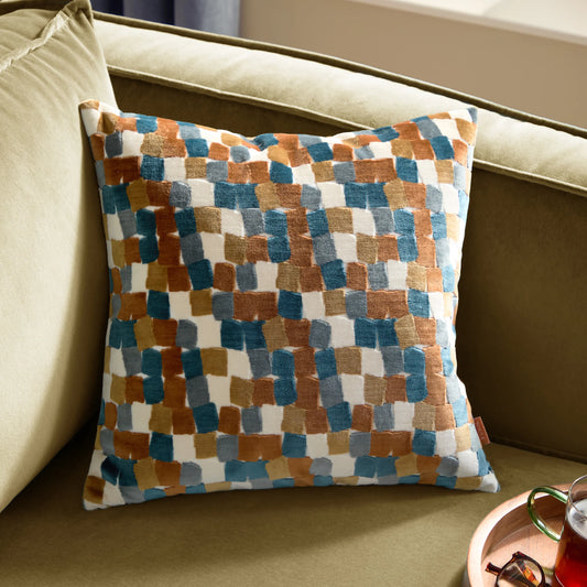Furn Metro Blocks Cushion - Ginger
