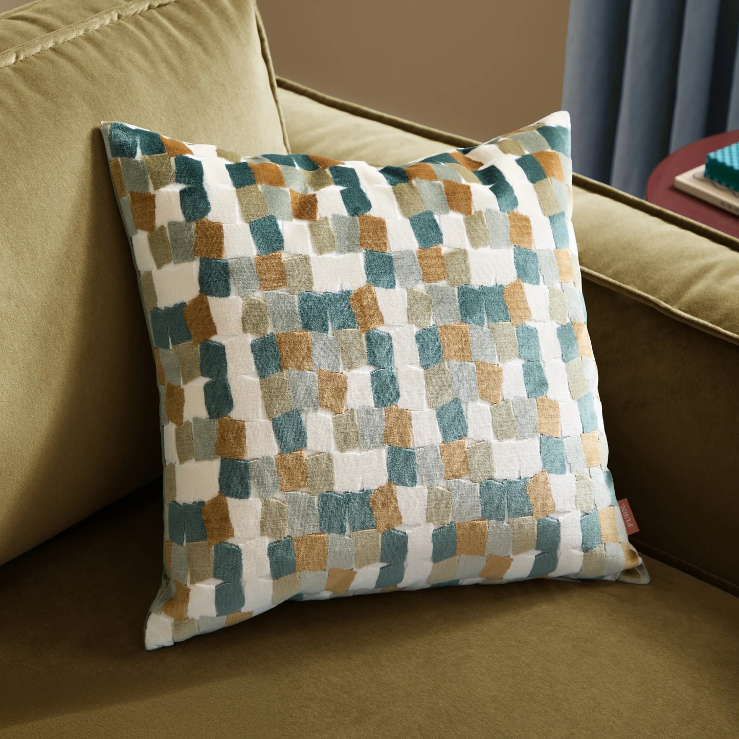Furn Metro Blocks Cushion - Green