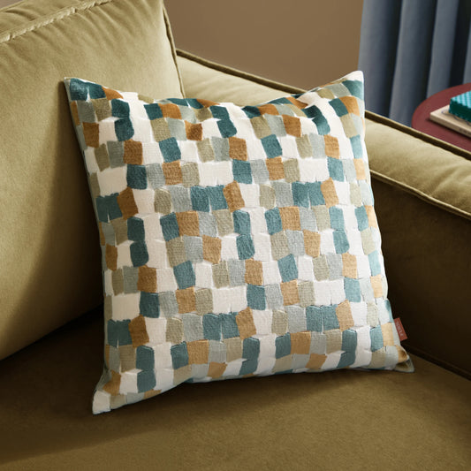 Furn Metro Blocks Cushion - Green