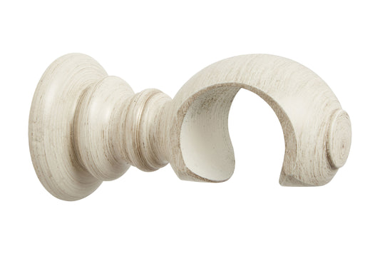 Hallis Modern Country 45mm Wooden Curtain Pole Clasp Bracket - Brushed Cream