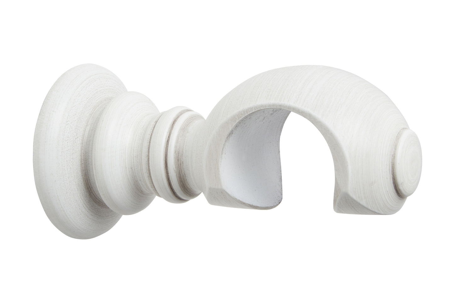 Hallis Modern Country 45mm Wooden Curtain Pole Clasp Bracket - Brushed Ivory