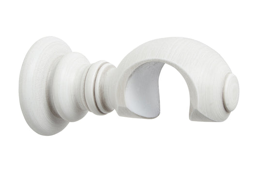 Hallis Modern Country 45mm Wooden Curtain Pole Clasp Bracket - Brushed Ivory